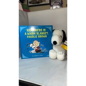 Kohls Cares Peanuts Snoopy Plush and Happiness is a Warm Blanket Hardcover Book